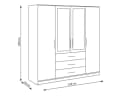 Beautysofa Kleiderschrank BALI D4 mit 4 Türen und Spiegel Weiß Bild 3