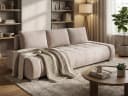 Beautysofa Schlafsofa DRACO 3-Sitzer mit Schlaffunktion und Bettkasten Beige Bild 2