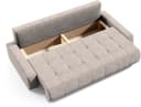 Beautysofa Schlafsofa DRACO 3-Sitzer mit Schlaffunktion und Bettkasten Beige Bild 3