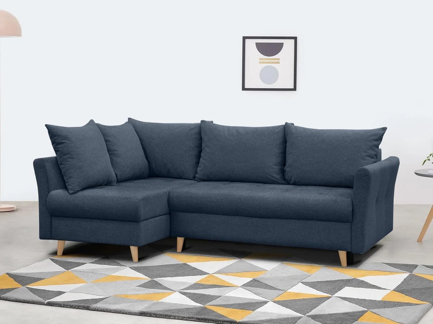Beautysofa Ecksofa NERON mit Schlaffunktion und Bettkästen Blau - Bild 2