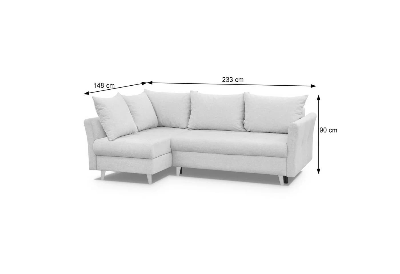 Beautysofa Ecksofa NERON mit Schlaffunktion und Bettkästen Blau - Bild 3