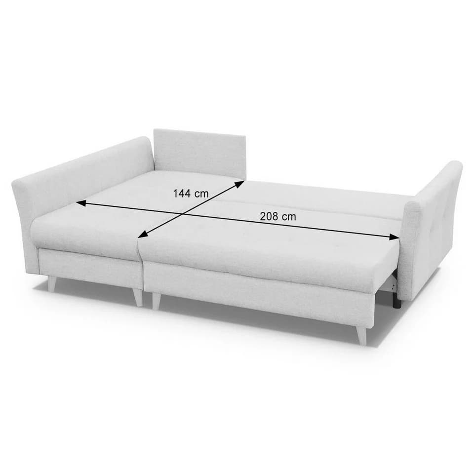 Beautysofa Ecksofa NERON mit Schlaffunktion und Bettkästen Blau - Bild 4