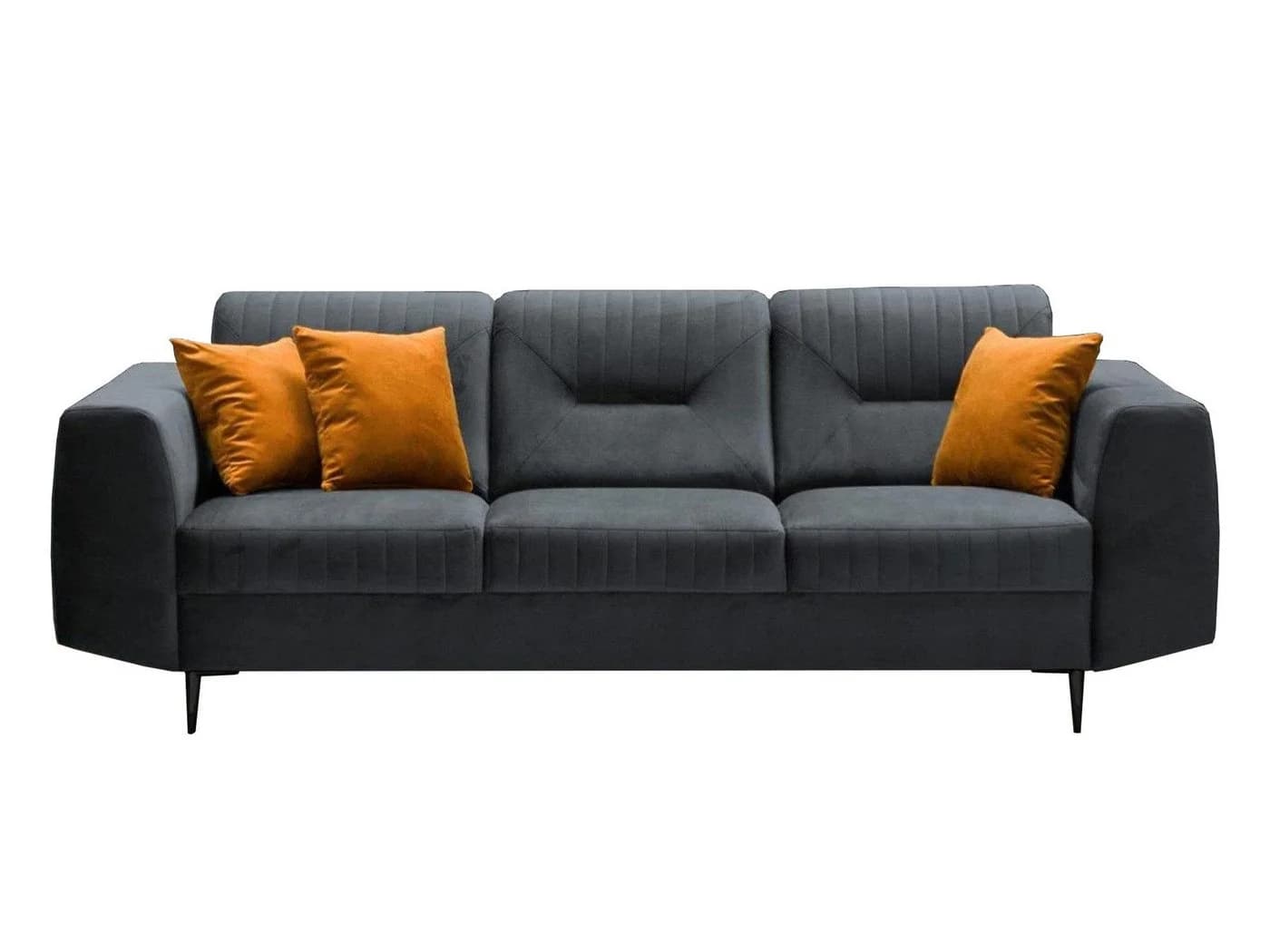 Beautysofa 3-Sitzer VENEZIA Polstersofa Grau Samt