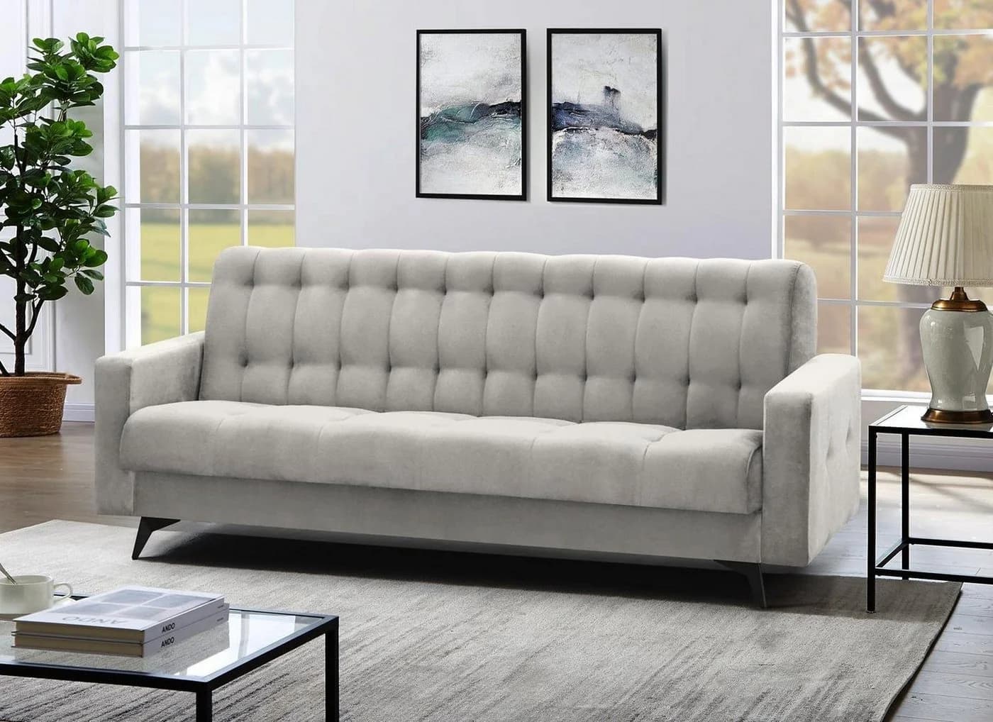 Beautysofa Schlafsofa GRETA BIS Beige mit Schlaffunktion - Bild 2