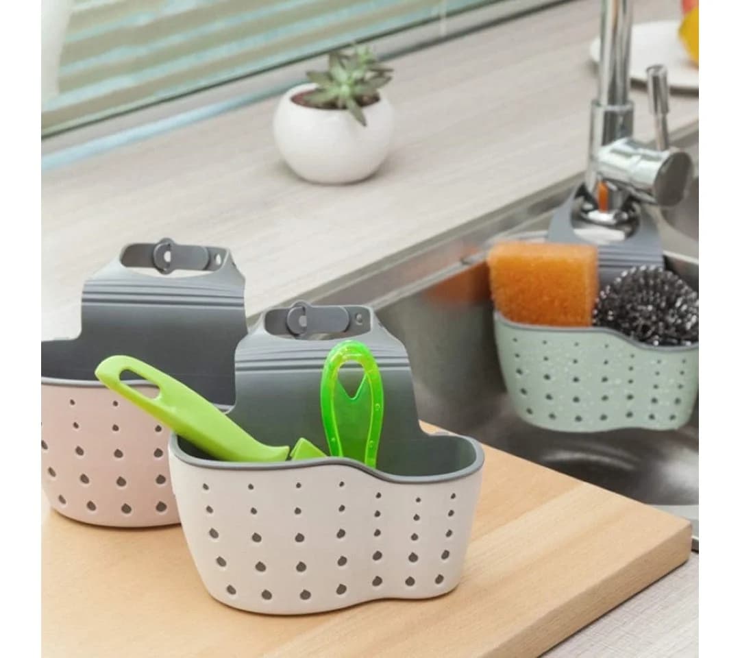 LA CUTE Schwammhalter Grau mit Abtropflöchern - Hygienisch & Platzsparend - Bild 2