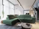 Masseno Ecksofa APIRO mit Schlaffunktion und Bettkasten L-Form Grün Bild 2