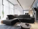 Masseno Ecksofa APIRO L-Form mit Schlaffunktion und Bettkasten Schwarz Bild 2