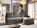 Masseno Ecksofa PERUSI grau mit Schlaffunktion und Bettkasten Bild 2