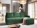 Masseno Ecksofa PERUSI mit Schlaffunktion und Bettkasten L-Form Grün Bild 2
