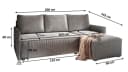 Masseno Ecksofa PERUSI mit Schlaffunktion und Bettkasten L-Form Grün Bild 5