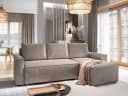 Masseno Ecksofa POTARO L-Form mit Schlaffunktion und Bettkasten Beige Bild 2