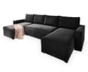 Masseno Ecksofa DENI U-Form mit Schlaffunktion und Bettkasten Schwarz Bild 1