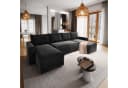 Masseno Ecksofa DENI U-Form mit Schlaffunktion und Bettkasten Schwarz Bild 2