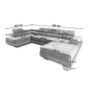 Masseno Ecksofa CASONE U-Form mit Schlaffunktion und Bettkasten Bild 3