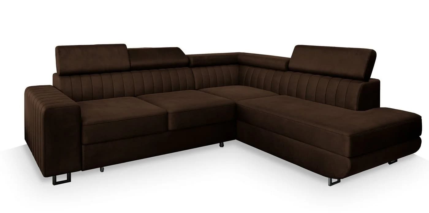 Masseno Ecksofa NOLA L-Form mit Schlaffunktion und Bettkasten
