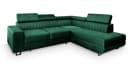 Masseno Ecksofa NOLA L-Form mit Schlaffunktion und Bettkasten Grün Bild 1