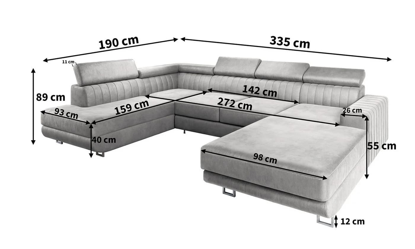 Masseno Ecksofa SIENA U-Form Schlaffunktion Bettkasten - Bild 3
