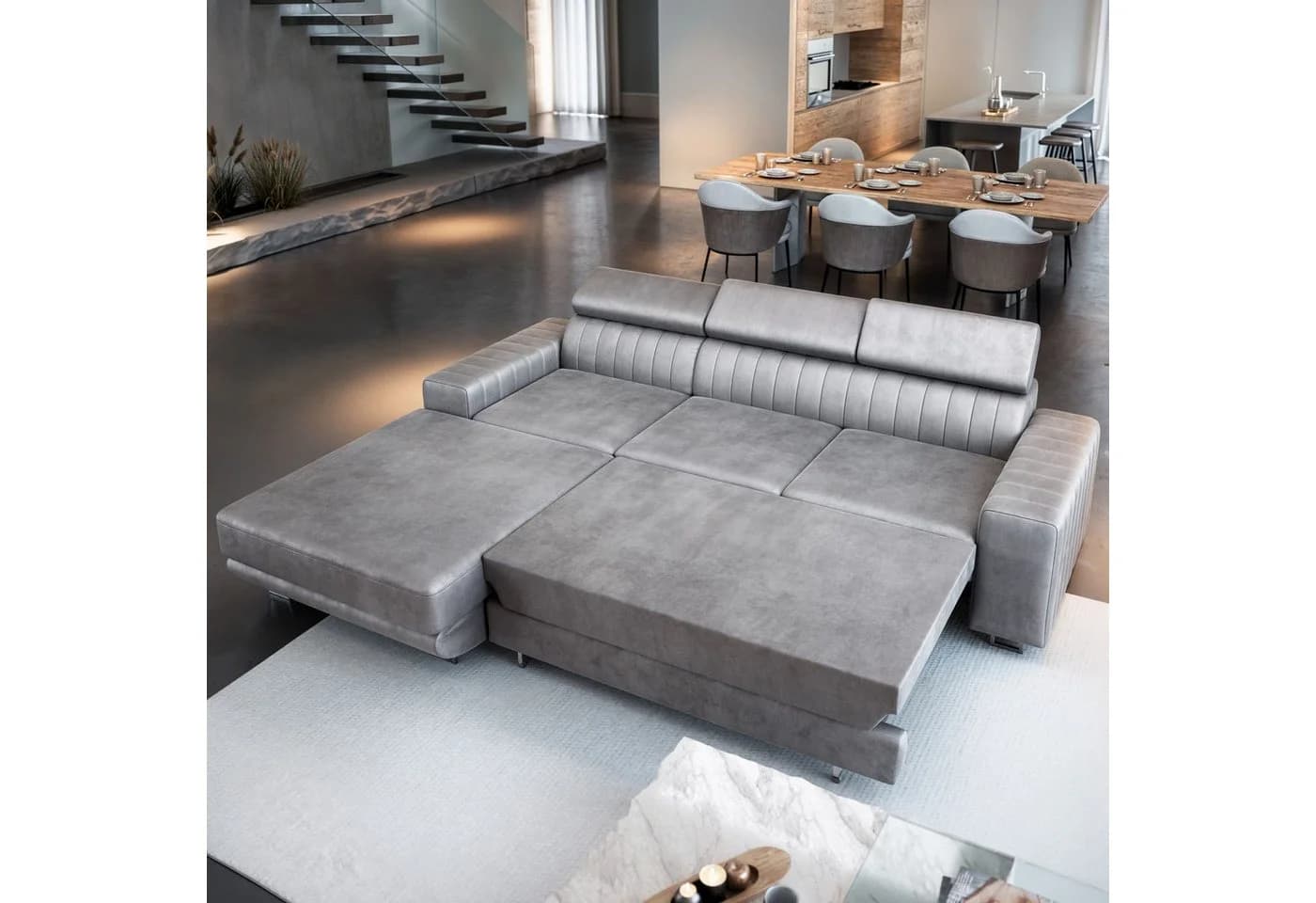 Masseno Ecksofa NOTO L-Form mit Schlaffunktion und Bettkasten - Bild 4