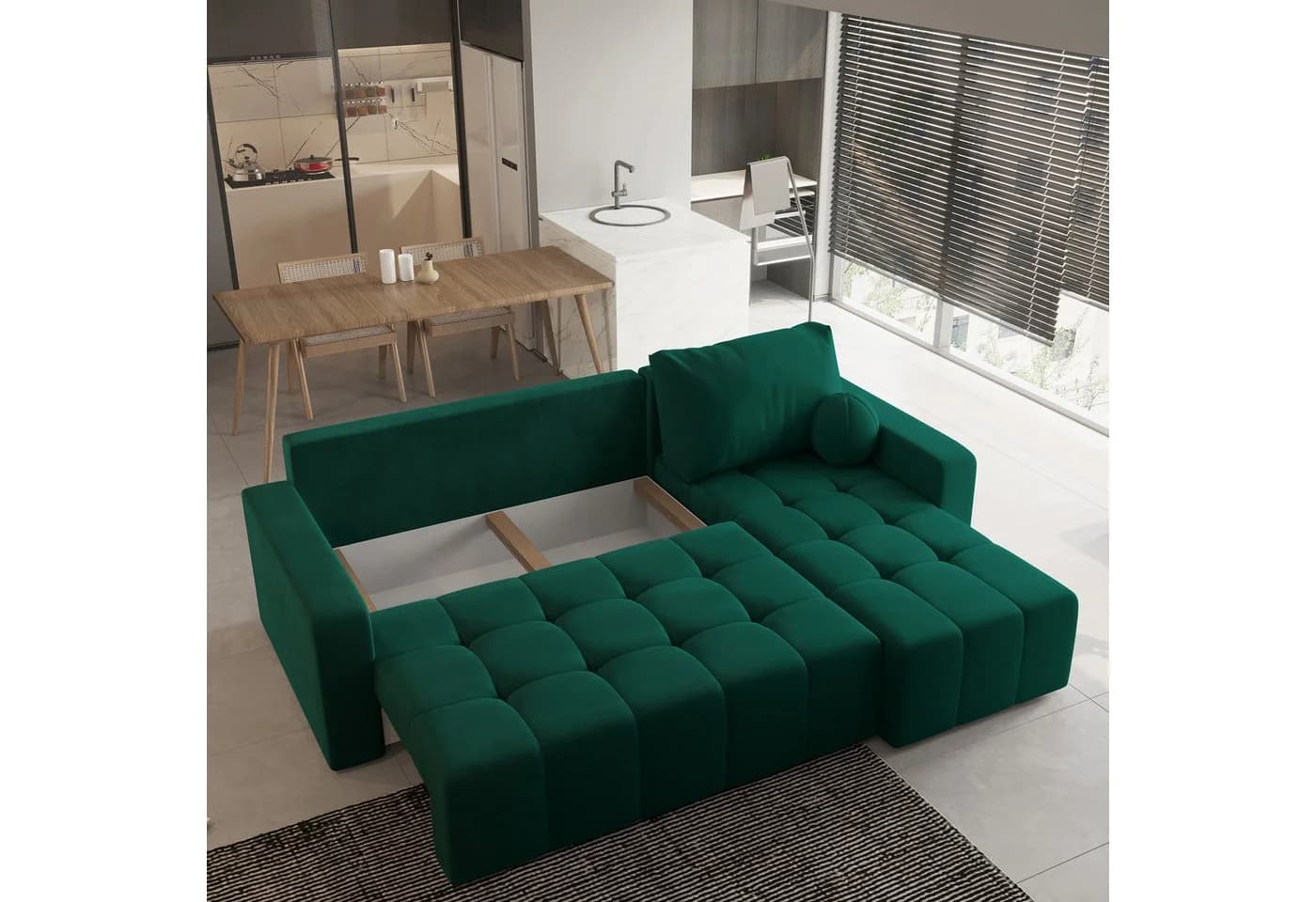Masseno Ecksofa VOLIRA L-Form Schlaffunktion Bettkasten - Bild 3