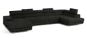 Masseno Ecksofa VELORA U-Form mit Schlaffunktion & Bettkasten Schwarz Bild 1