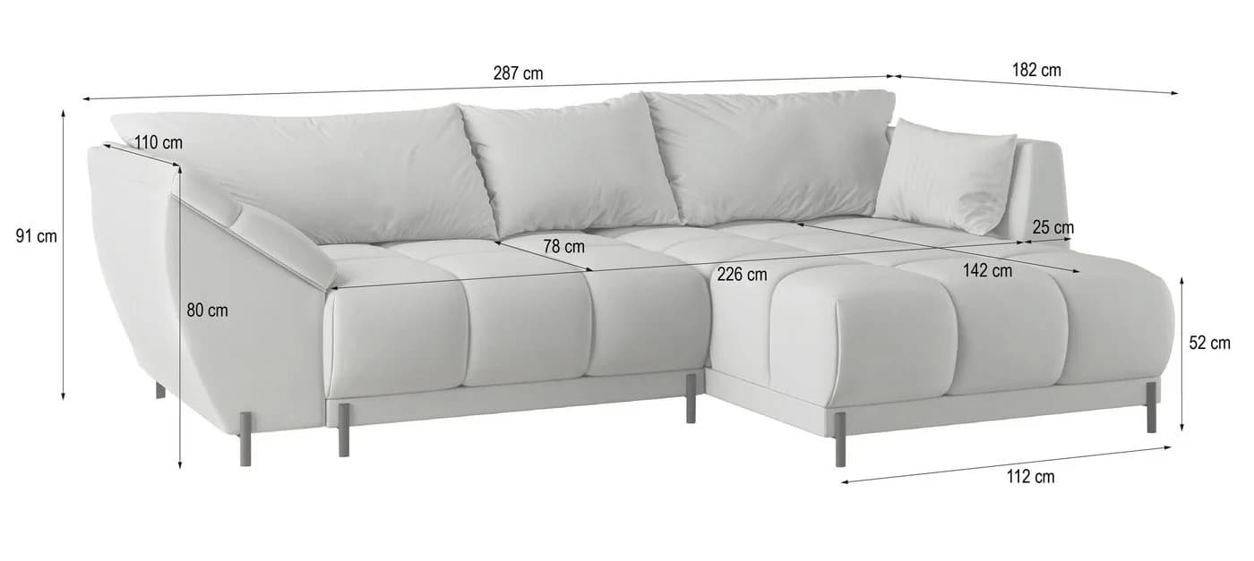 Masseno Ecksofa VESTANO L-Form mit Schlaffunktion & Bettkasten - Bild 5