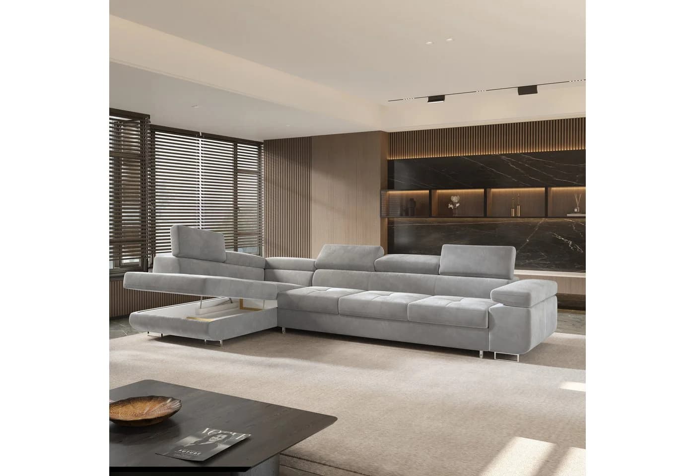 Masseno Ecksofa VICENTE L-Form mit Schlaffunktion und Bettkasten - Bild 4
