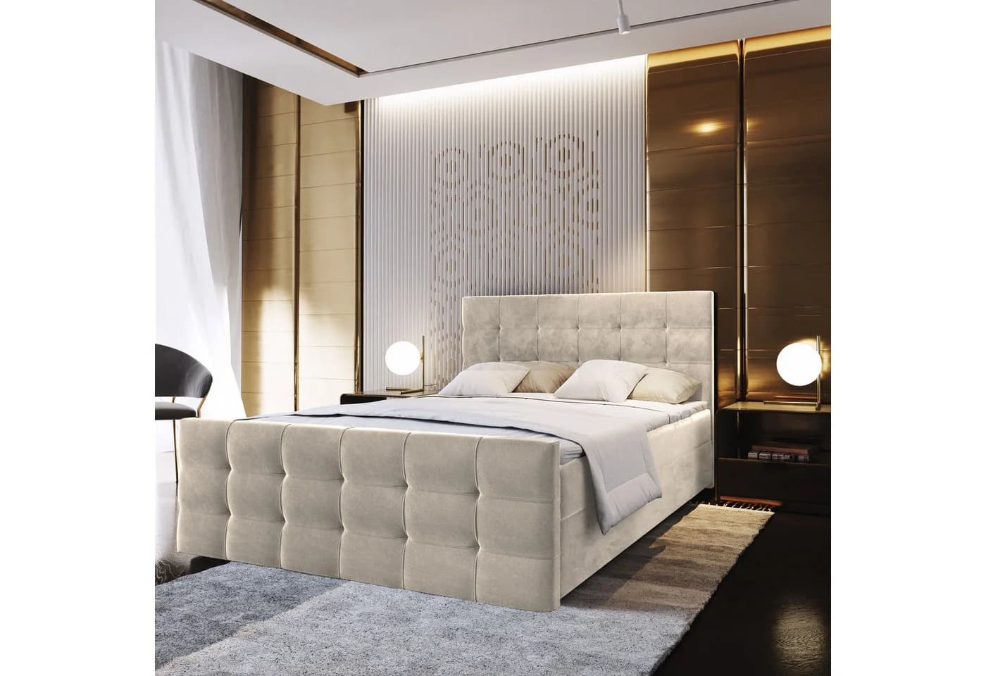 Masso Boxbett AMON 160x200 cm mit Bonell Matratze und Topper - Bild 2