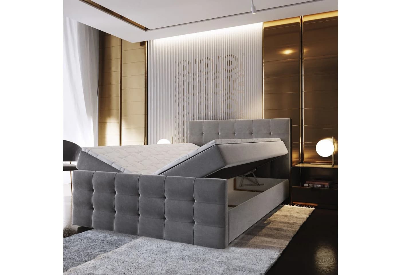 Masso Boxbett AMON 160x200 cm mit Bonell Matratze und Topper - Bild 5