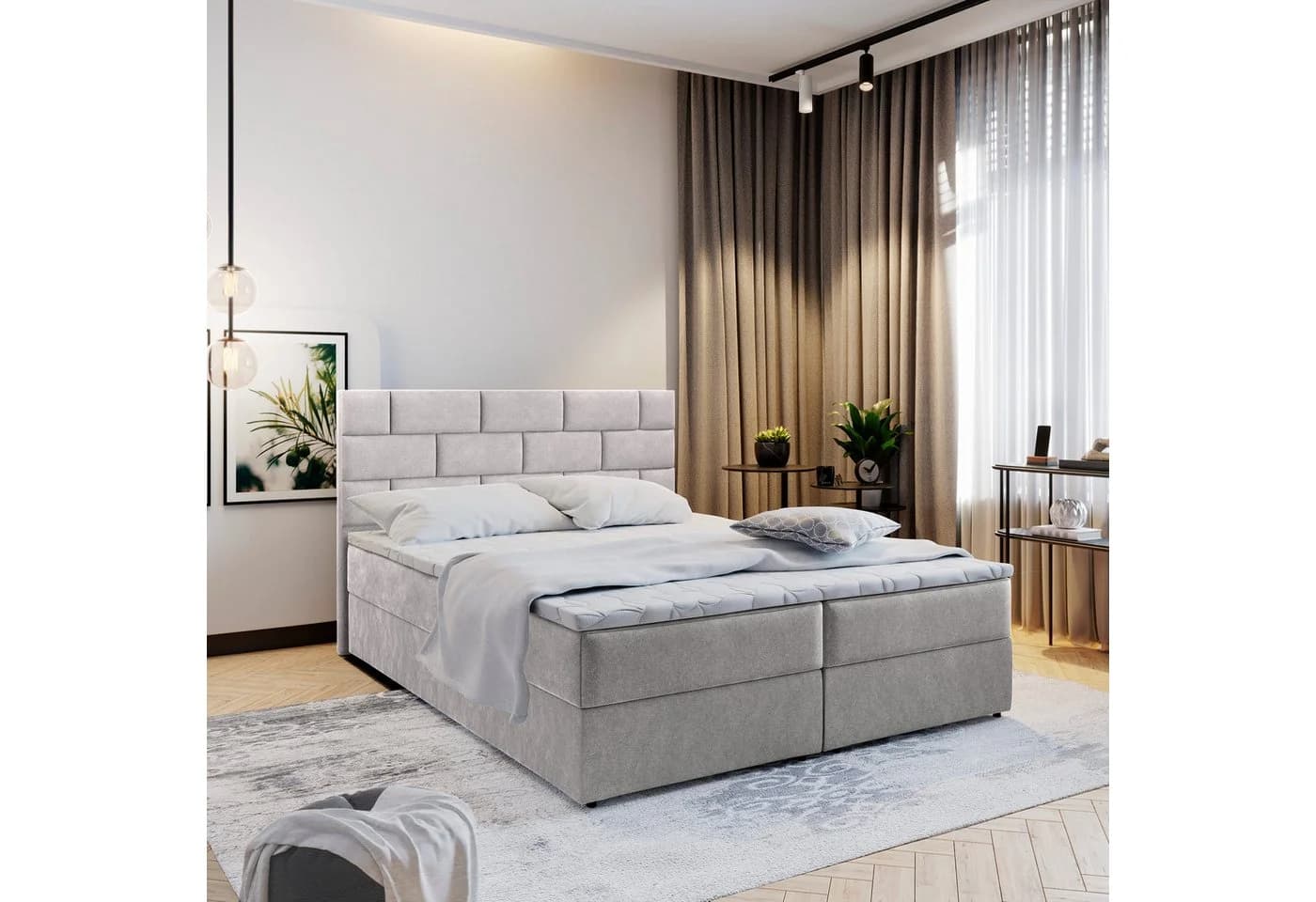Masseno Boxbett KERLO Beige mit Bonell-Matratze und Topper - Bild 2