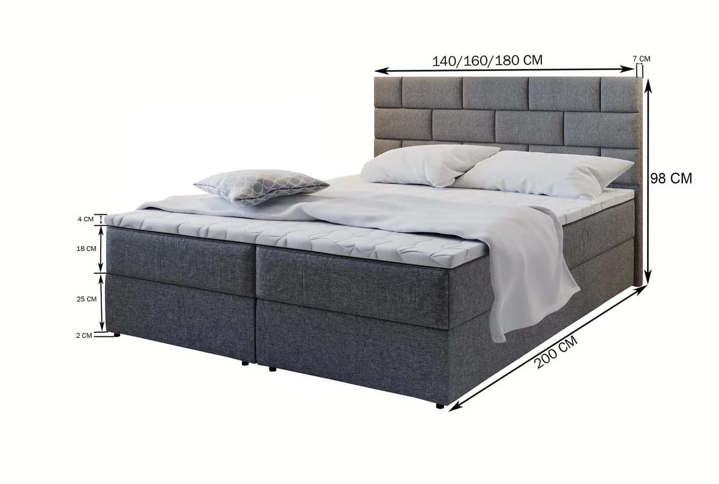 Masseno Boxbett KERLO Beige mit Bonell-Matratze und Topper - Bild 4