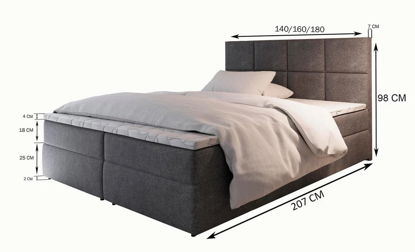 Masseno Boxbett LENA mit Bonell-Matratze, Topper und Bettkasten - Bild 3
