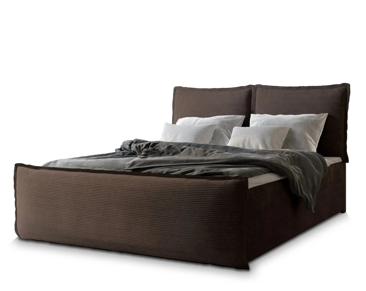 Masseno Boxbett MONTA Braun mit Bonell-Matratze und Topper