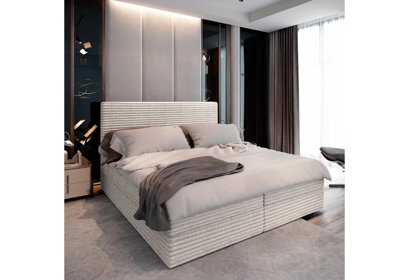 Masseno Boxbett PISA mit Bonell-Matratze und Topper Gelb - Bild 2