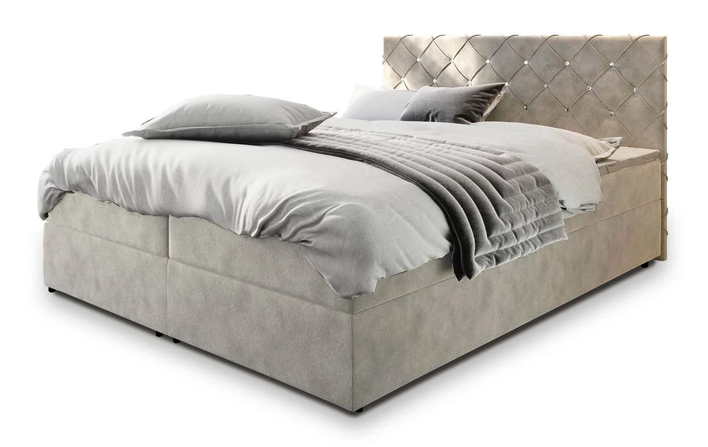 Masseno Boxbett RIVA Beige mit Bonell-Matratze und Topper