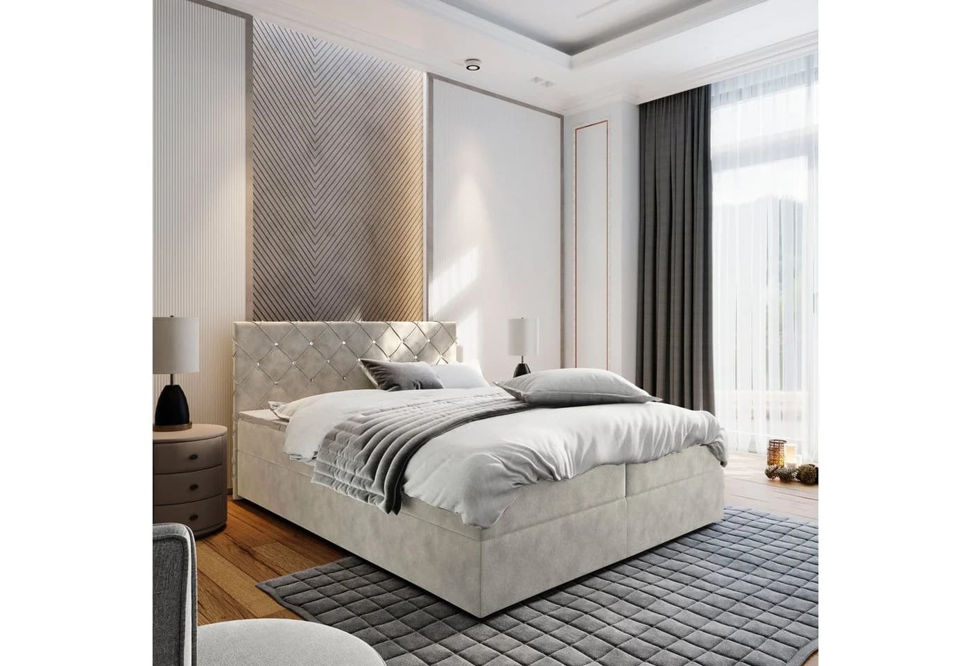 Masseno Boxbett RIVA Beige mit Bonell-Matratze und Topper - Bild 2