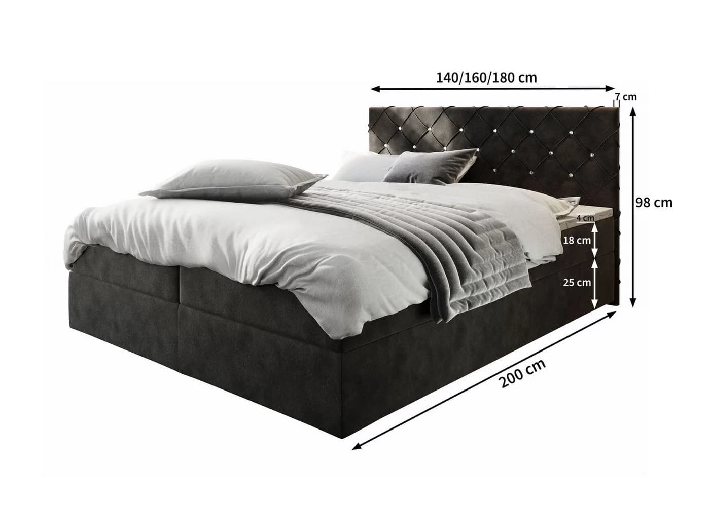 Masseno Boxbett RIVA Beige mit Bonell-Matratze und Topper - Bild 4