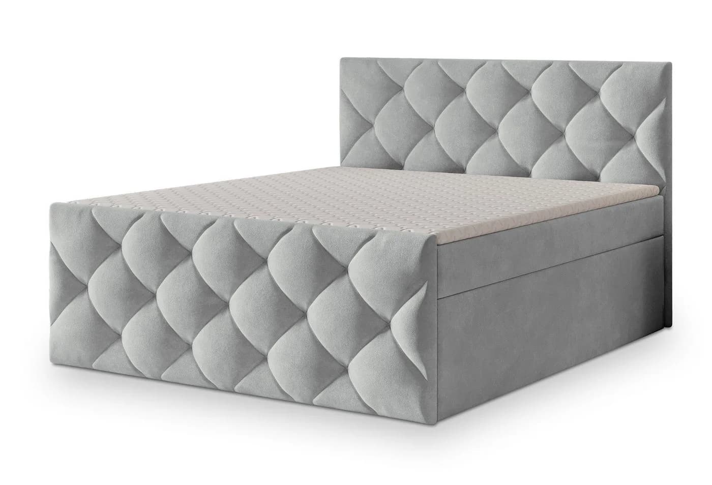 Masseno Boxbett ROVARI Grau mit Bonell-Matratze und Topper