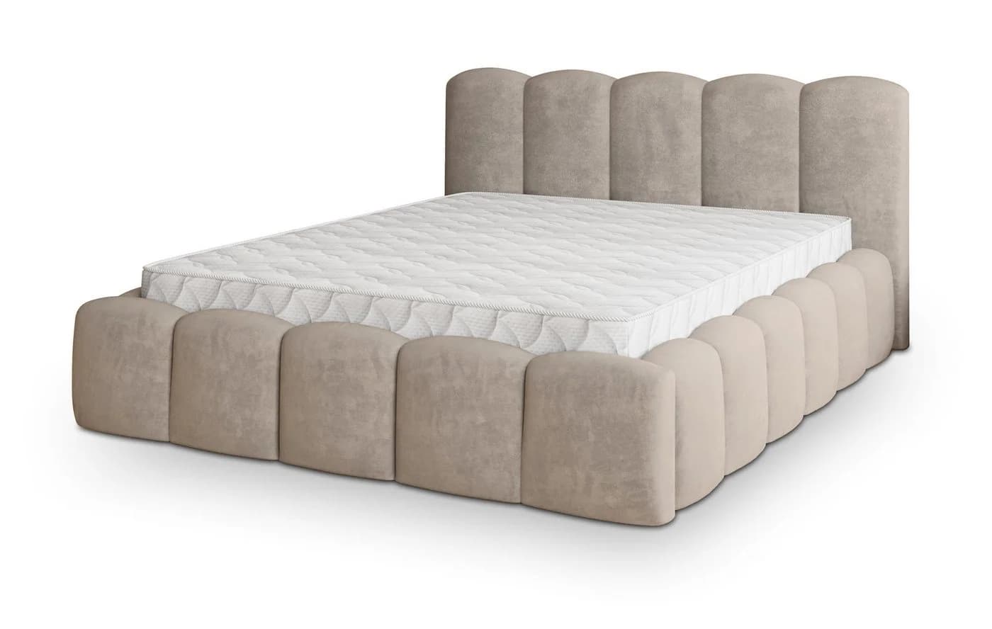 Masseno Boxbett FALINA Beige mit Bettkasten und gepolstertem Kopfteil - Bild 2