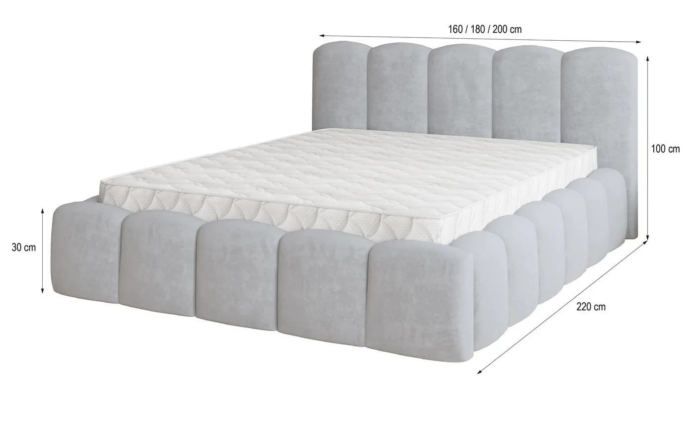 Masseno Boxbett FALINA Beige mit Bettkasten und gepolstertem Kopfteil - Bild 3