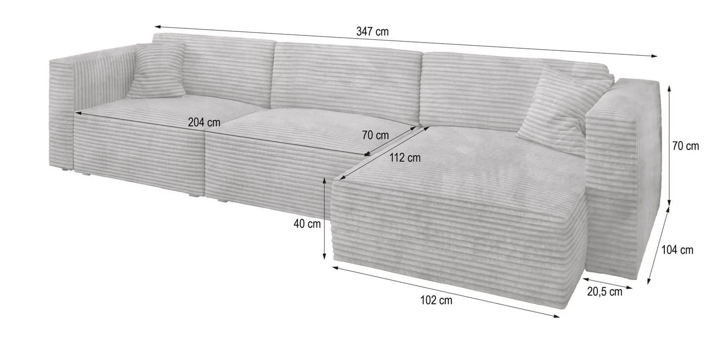 Masseno Ecksofa TOLMO L-Form mit Bettkasten & Schlaffunktion - Bild 5