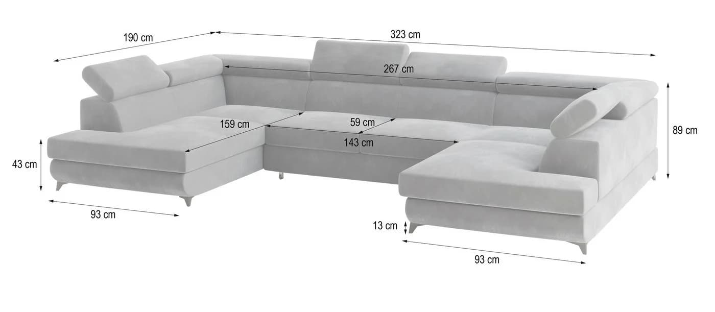 Masseno Ecksofa VINTESSA grau mit Schlaffunktion und Bettkasten - Bild 5