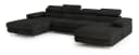 Masseno Ecksofa LYKKE U-Form Schwarz mit Schlaffunktion und Bettkasten Bild 1