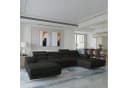 Masseno Ecksofa LYKKE U-Form Schwarz mit Schlaffunktion und Bettkasten Bild 2