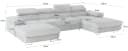 Masseno Ecksofa LYKKE U-Form Schwarz mit Schlaffunktion und Bettkasten Bild 5