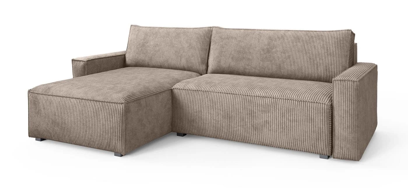 Masseno Ecksofa BESMIR L-Form mit Schlaffunktion und Bettkasten