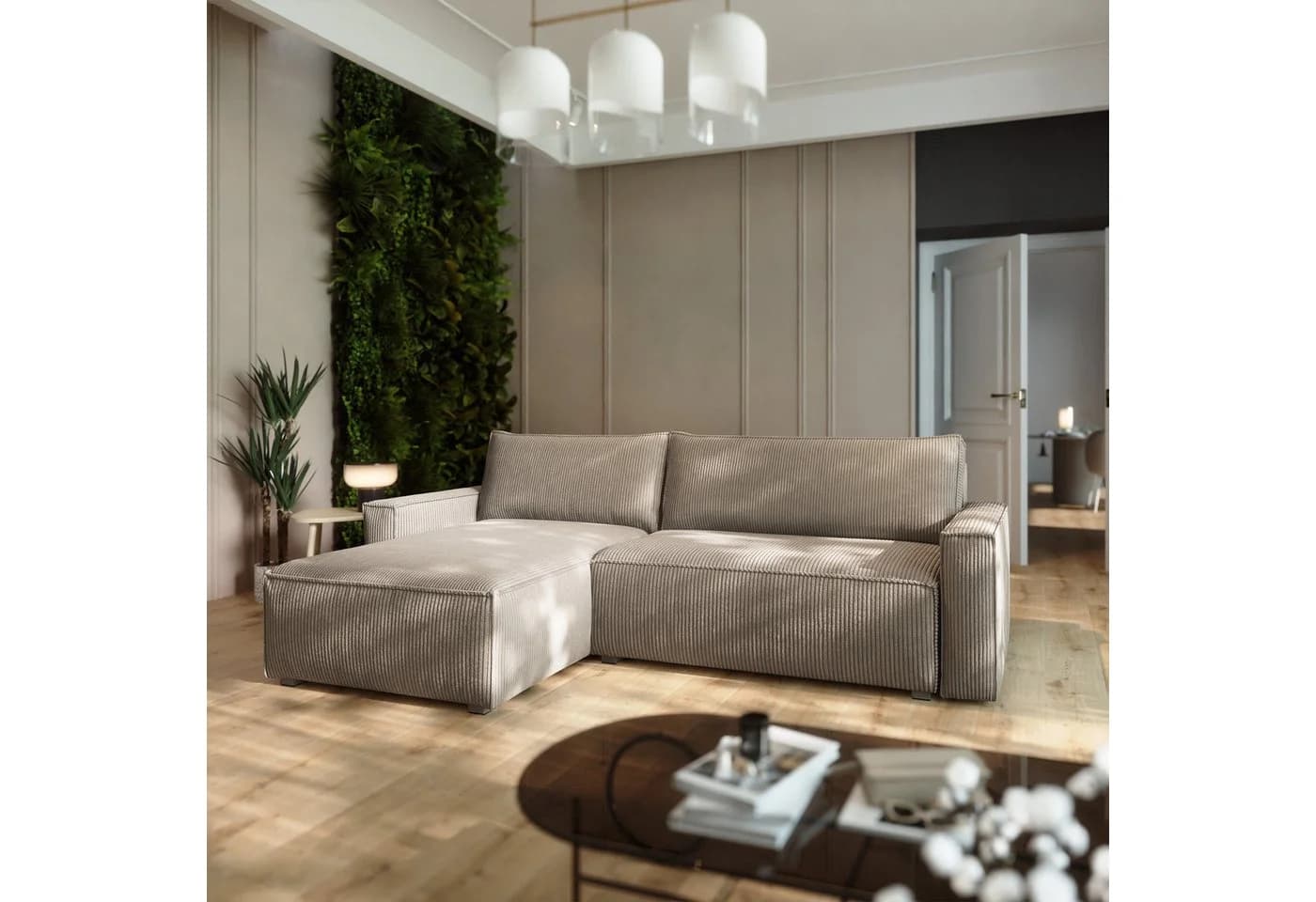 Masseno Ecksofa BESMIR L-Form mit Schlaffunktion und Bettkasten - Bild 2