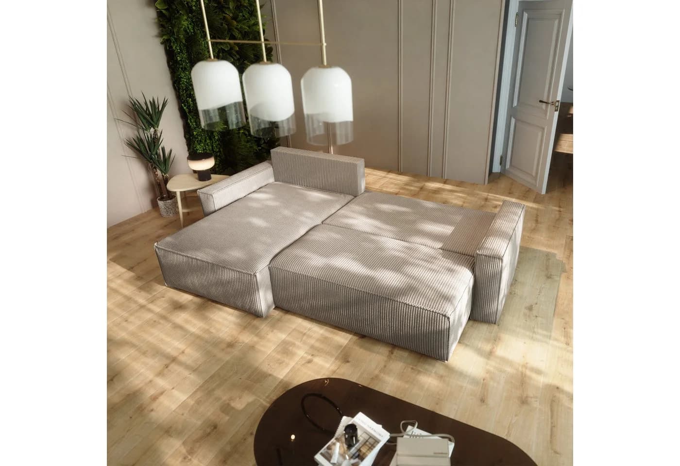 Masseno Ecksofa BESMIR L-Form mit Schlaffunktion und Bettkasten - Bild 4