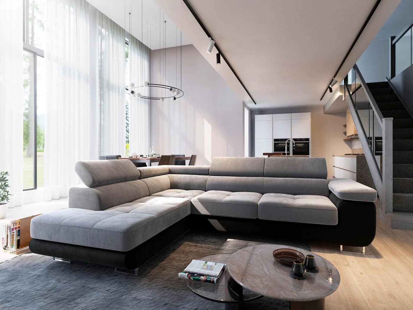 Masseno Ecksofa SELVA L-Form mit Schlaffunktion und Bettkasten - Bild 2