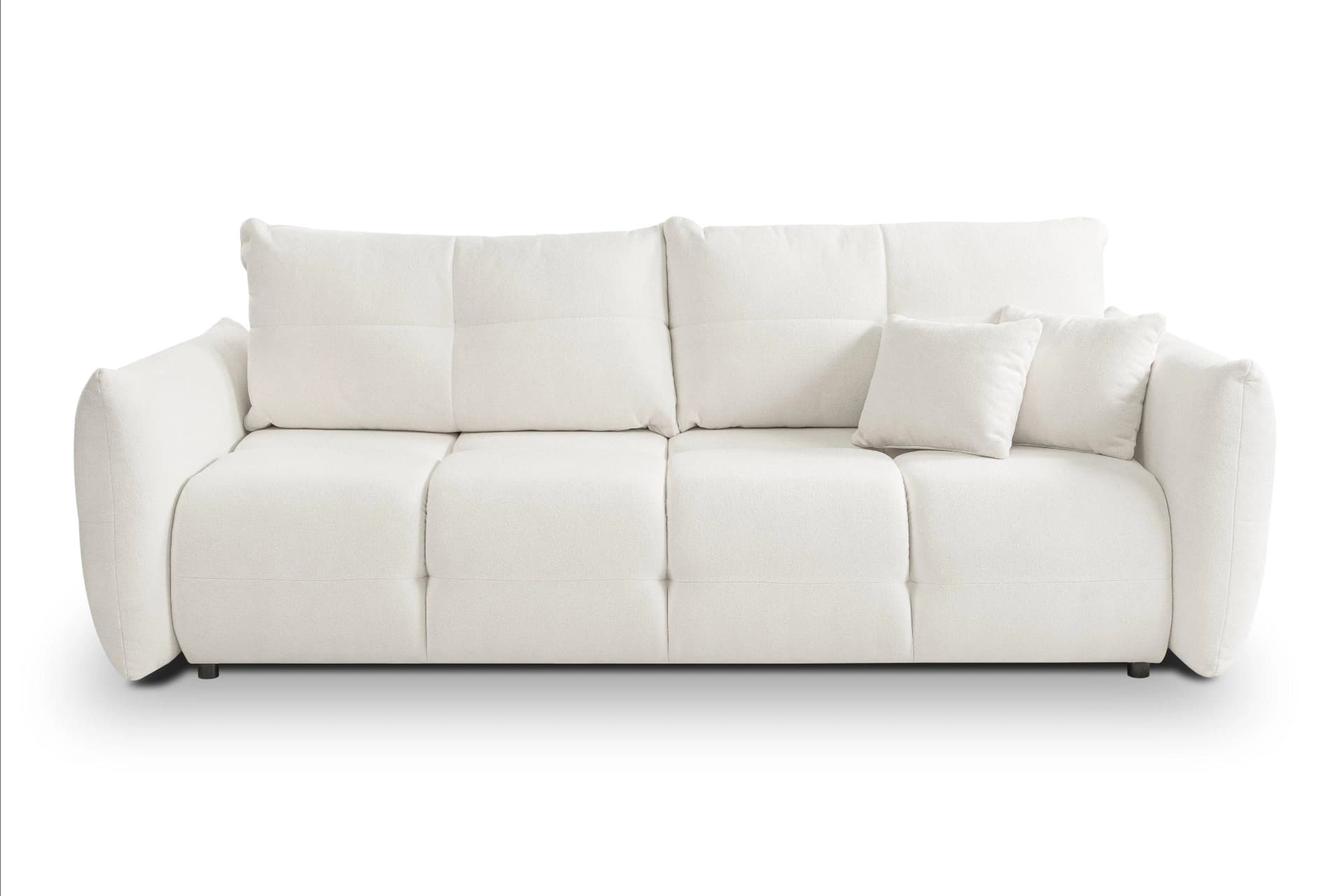 Bettsofa MODA Creme mit geflochtenem Stoff und Schlaffunktion