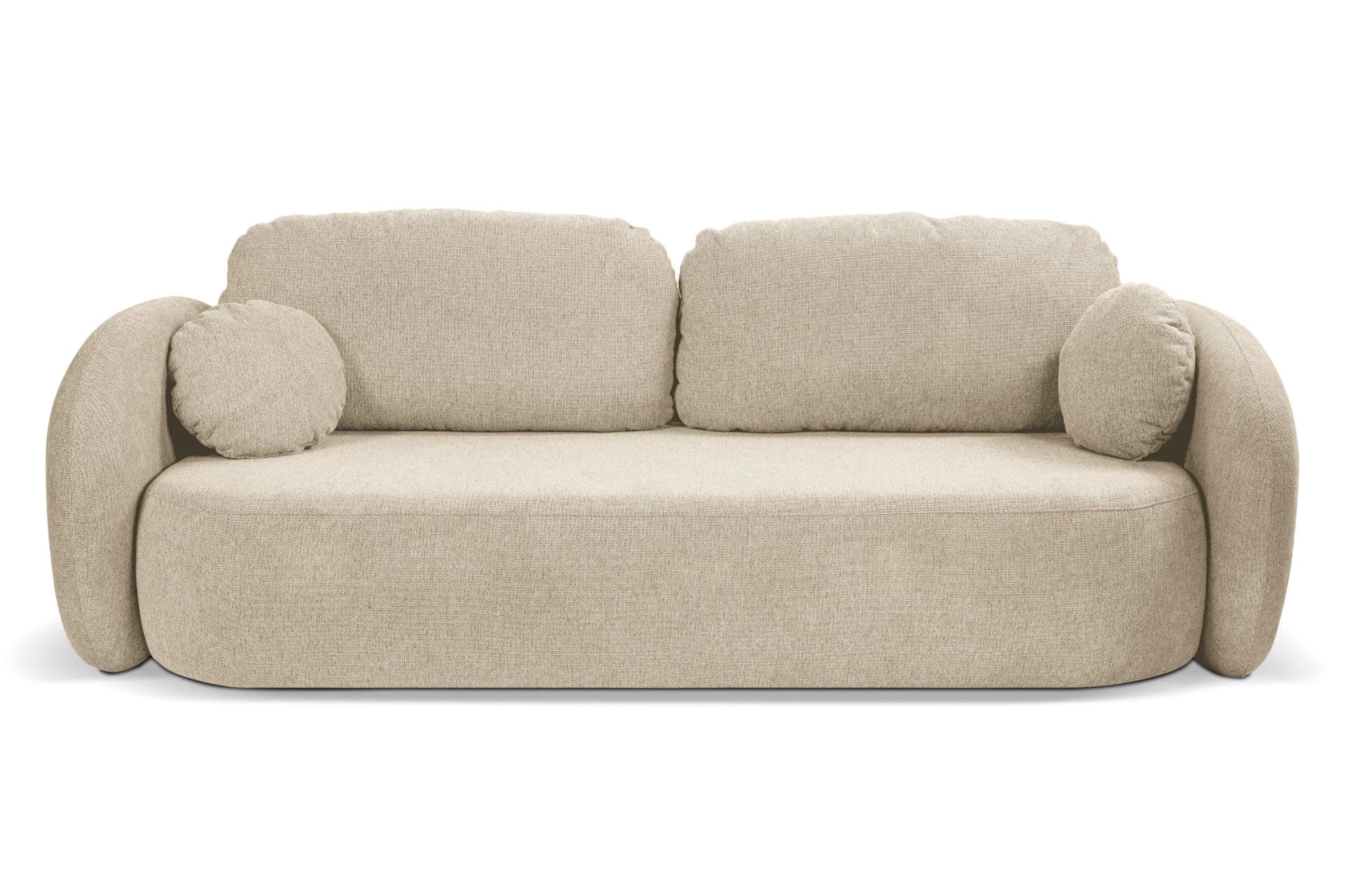 BETTSOFA AMICO Creme mit Schlaffunktion und geflochtenem Stoff